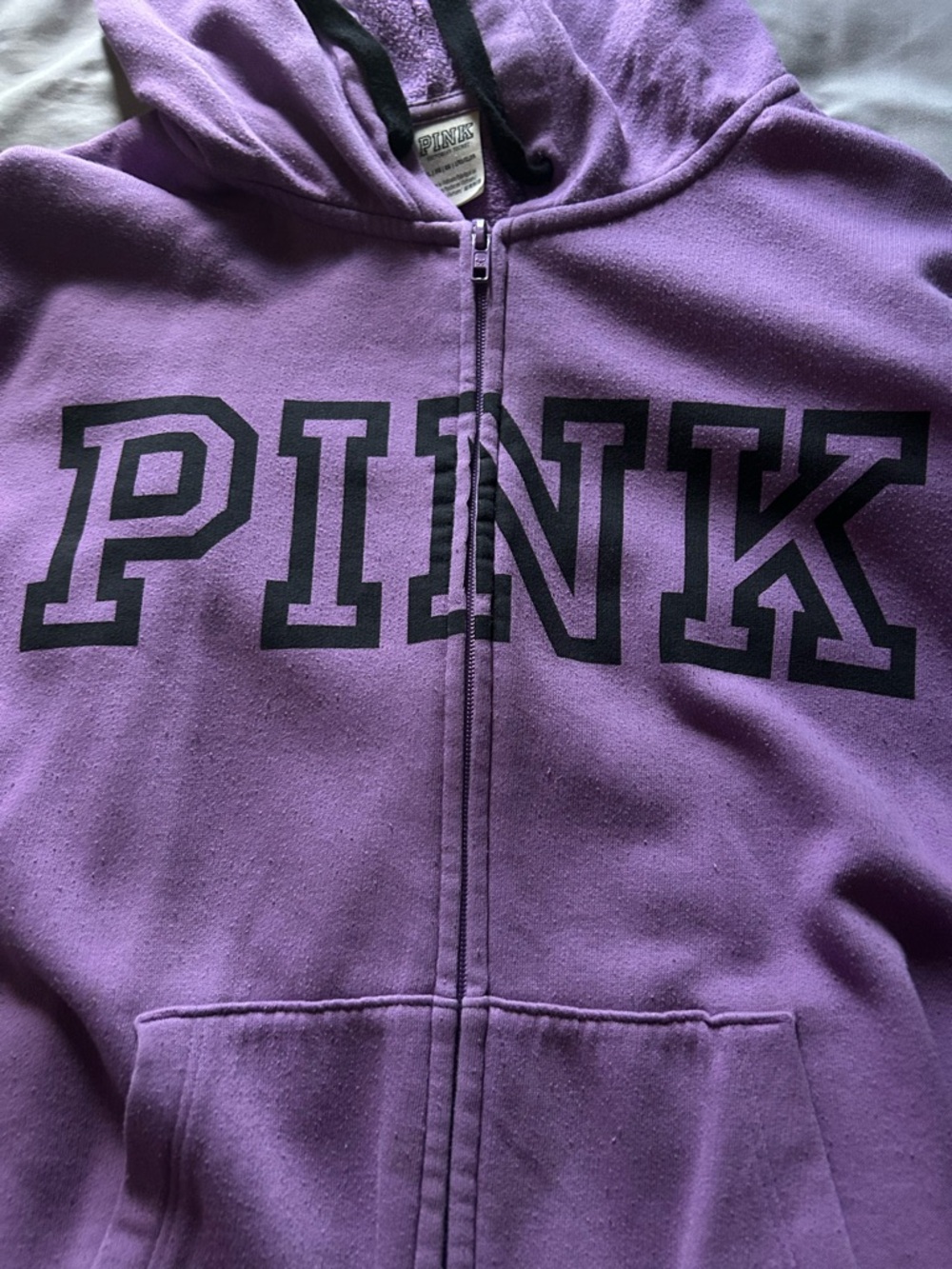 PINK Victoria's Secret Kid's Purple Full-Zip Hoodie with Logo